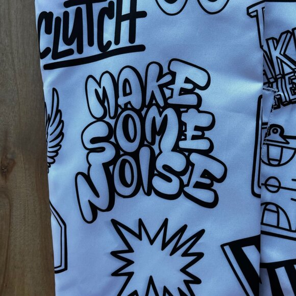 MITCHELL & NESS LAKERS GRAPHIC DOODLE SATIN BOMBER JACKET Women’s sz M White - Picture 6 of 13